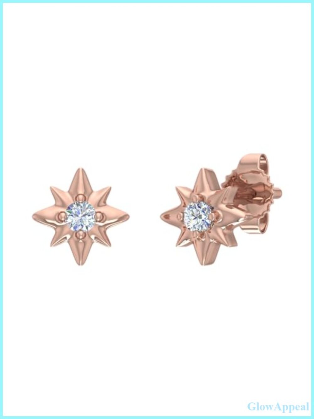0.05 Carat Diamond Star Stud Earrings in 10K Rose Gold